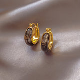 Chic Tiger Eye Crescent Earrings with a Hint of Golden Splendor