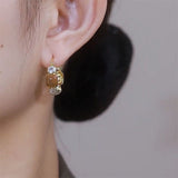 Golden Radiance Tiger Eye Dangle Earrings - Sleek Allure