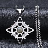 Silver and Tiger Eye Mandala Necklace for Celestial Connection