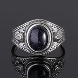Tiger Eye Silver Ring with Intricate Vintage Detailing