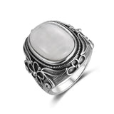 Floral Majesty Tiger Eye Silver Ring - Artisan Crafted